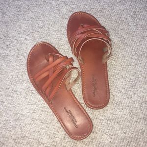 American Eagle Strappy Brown Sandals
